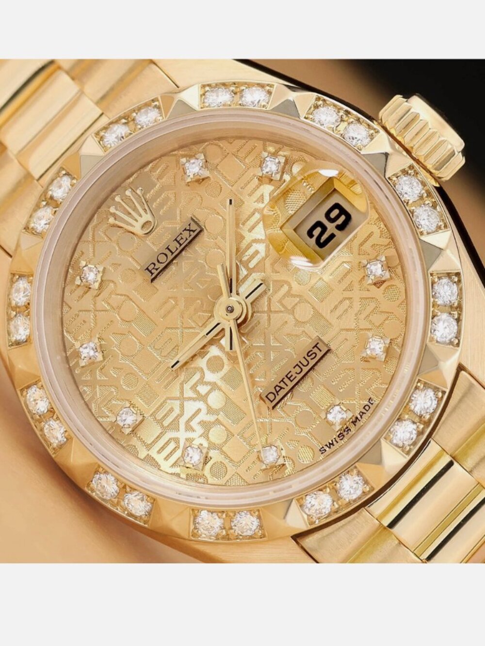 ROLEX PRESIDENT LADIES 18K FACTORY WITH TAG, PAPERS, BOX!!!